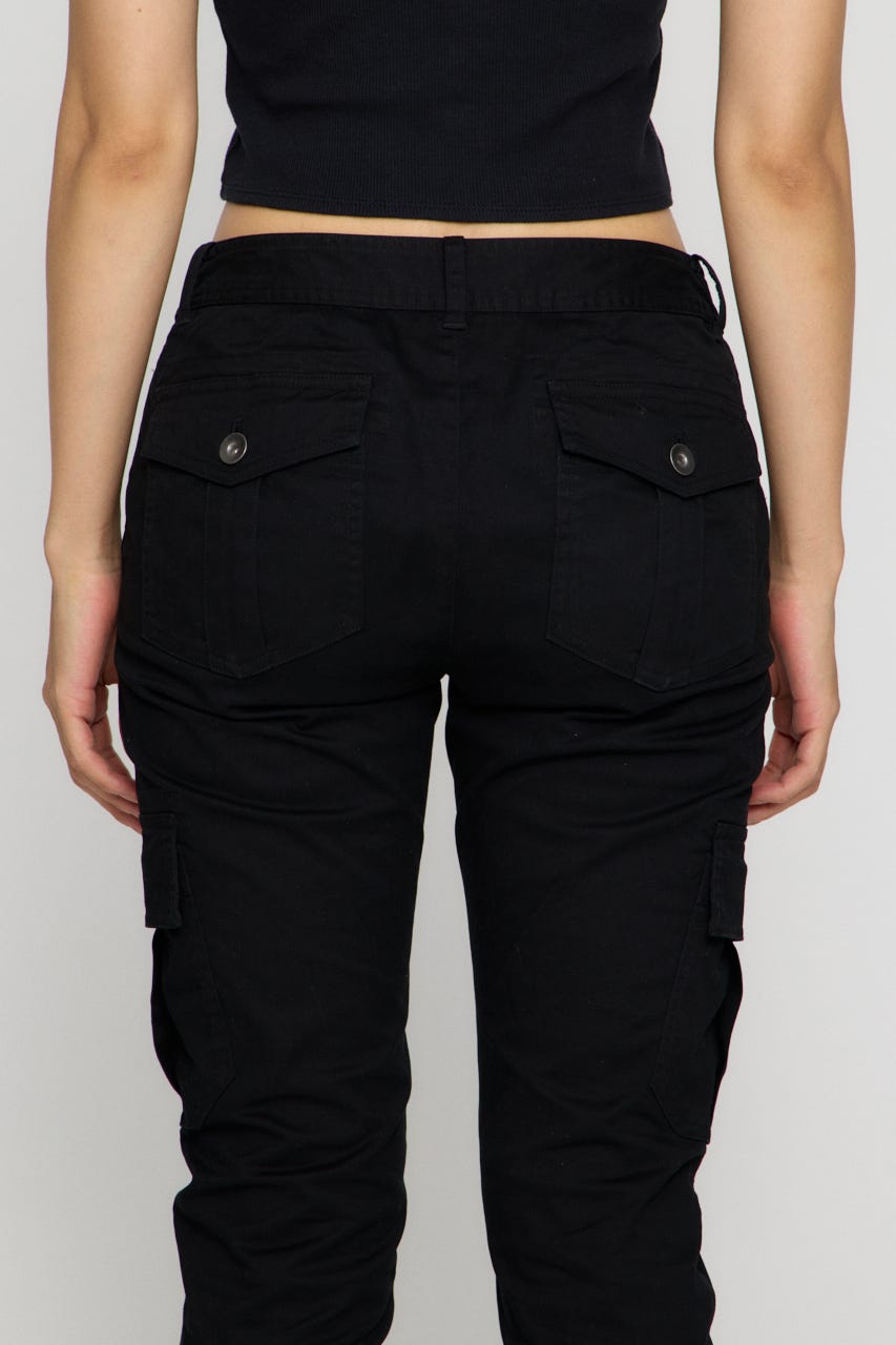 COTTON SLIM CARGO パンツ BLK M