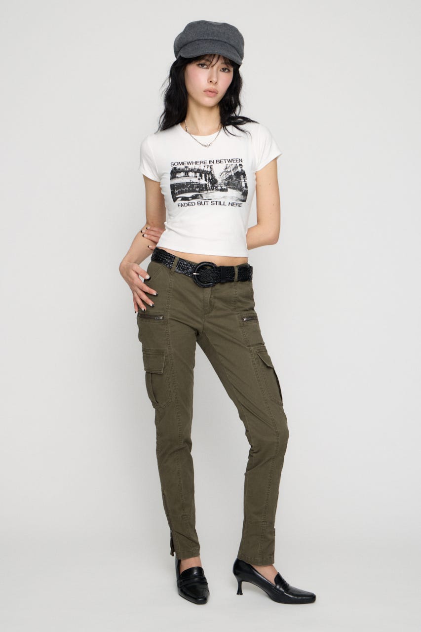 COTTON SLIM CARGO パンツ KHA S