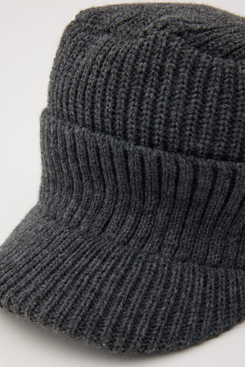 RIB KNIT WORK キャップ GRY FREE