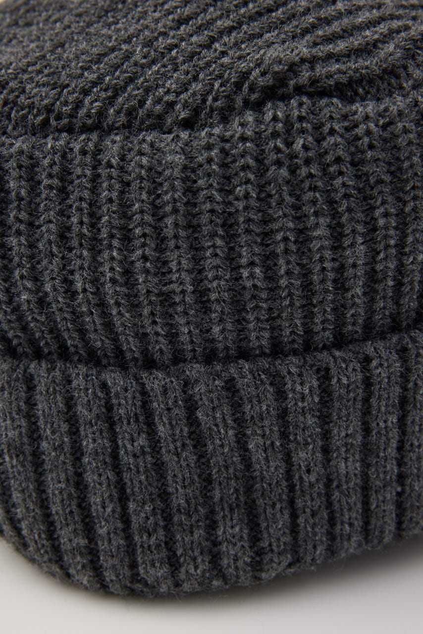 RIB KNIT WORK キャップ GRY FREE