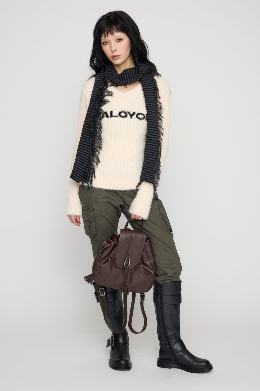 WIDE NECK SHAGGY ニット IVOY FREE