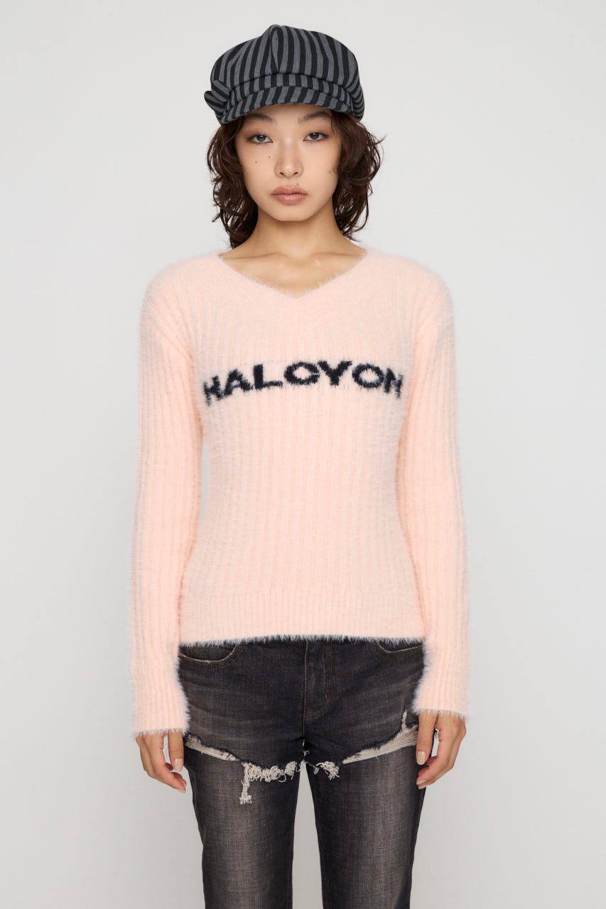 WIDE NECK SHAGGY ニット PNK FREE