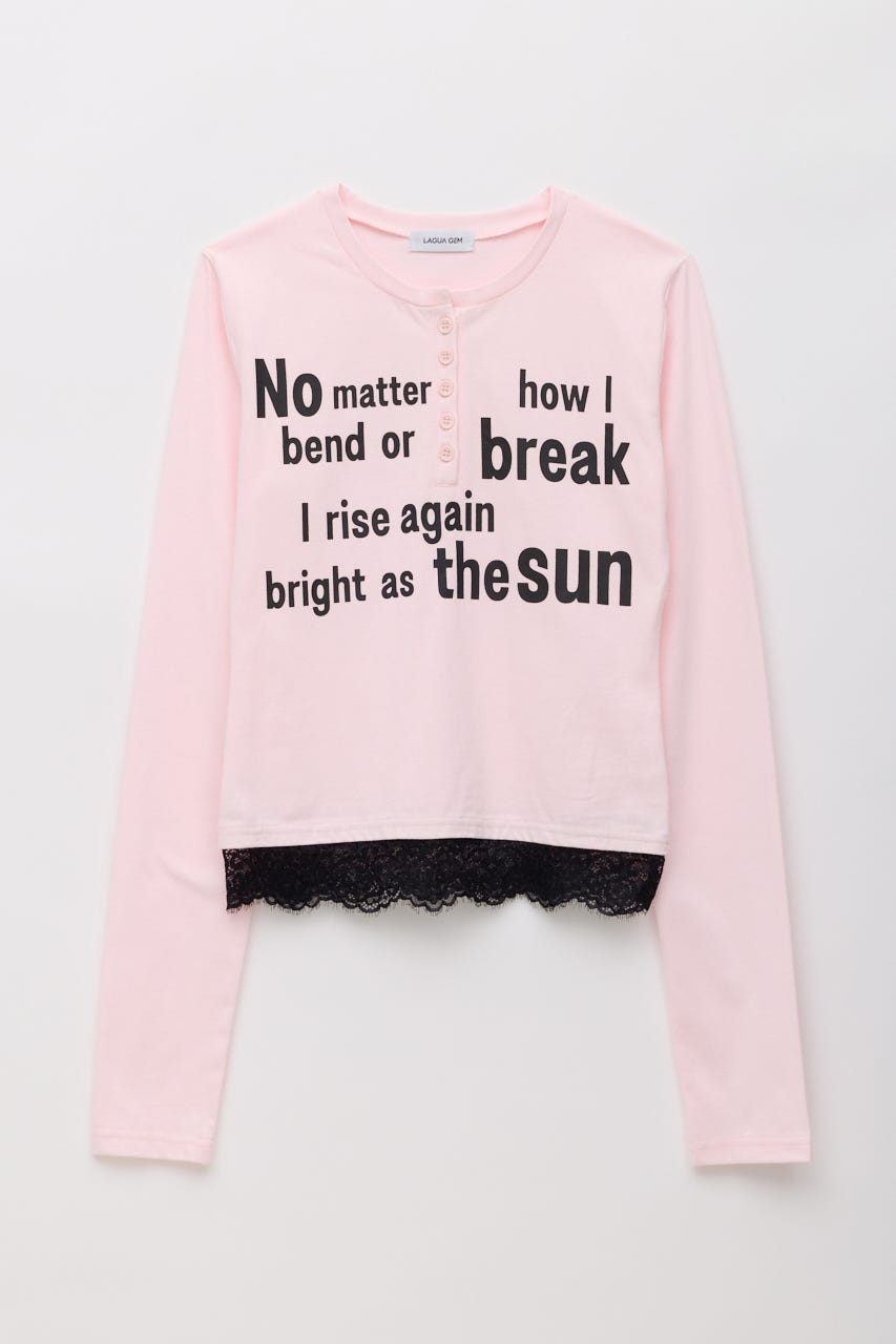 LACE DOCKING PRINT トップス PNK FREE
