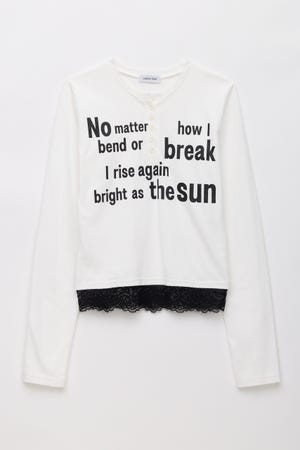LACE DOCKING PRINT トップス
