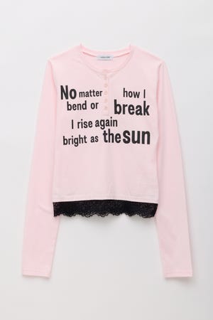 LACE DOCKING PRINT トップス
