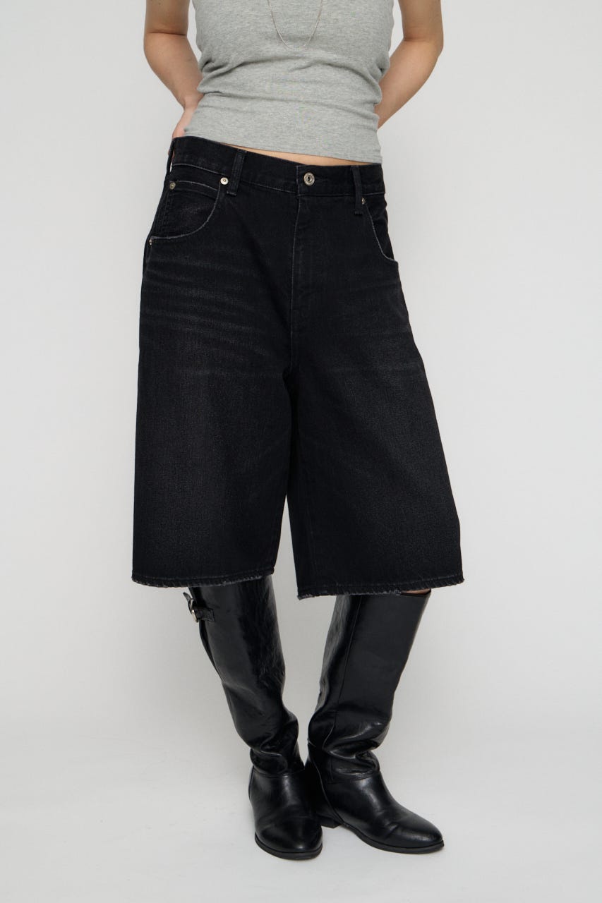 WIDE LOOSEY HALF デニム BLK M