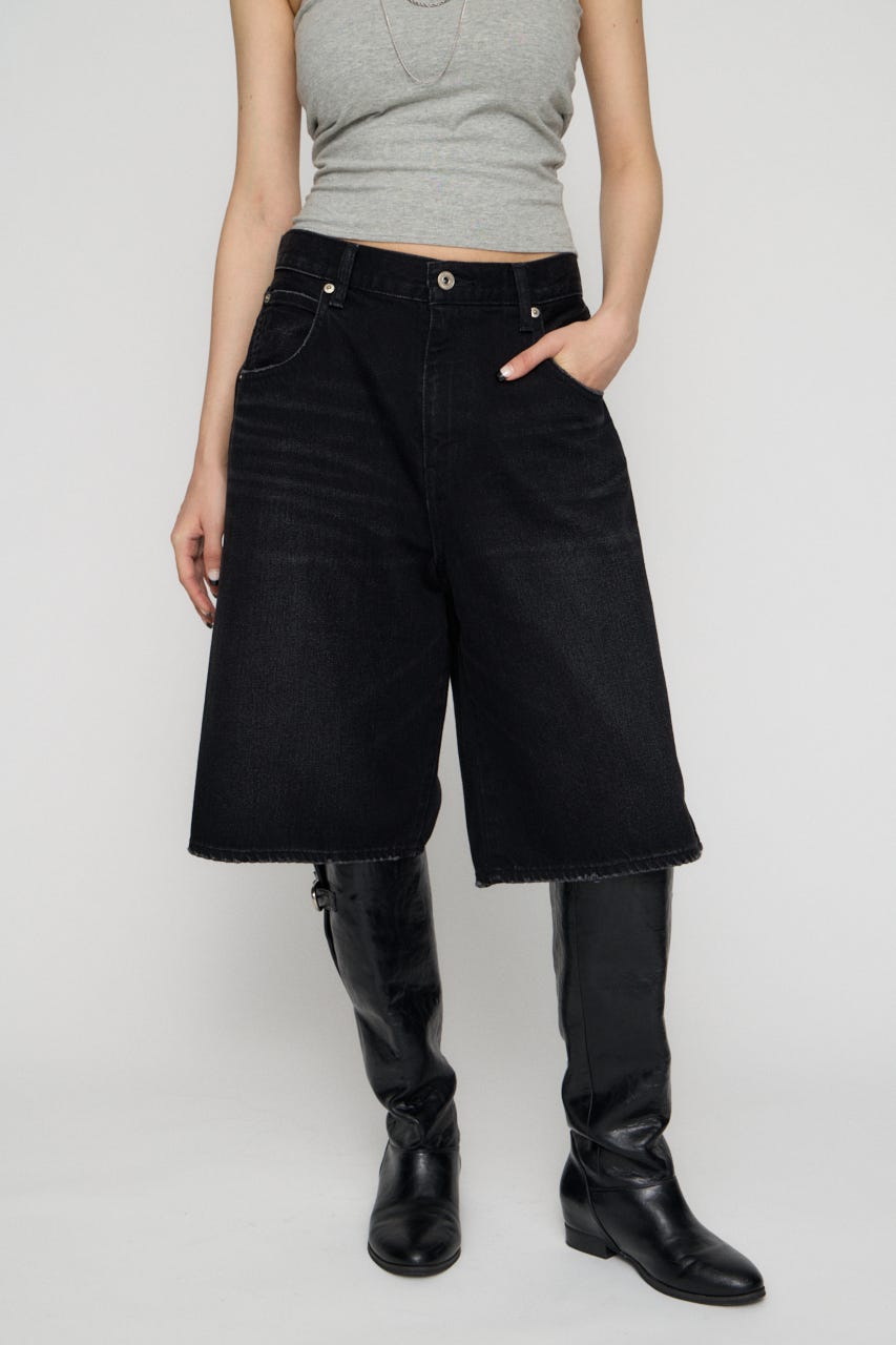 WIDE LOOSEY HALF デニム BLK M