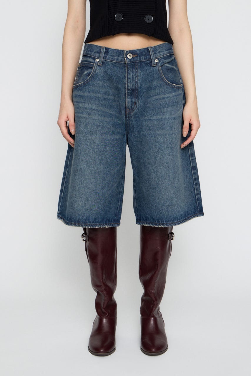 WIDE LOOSEY HALF デニム BLU XS