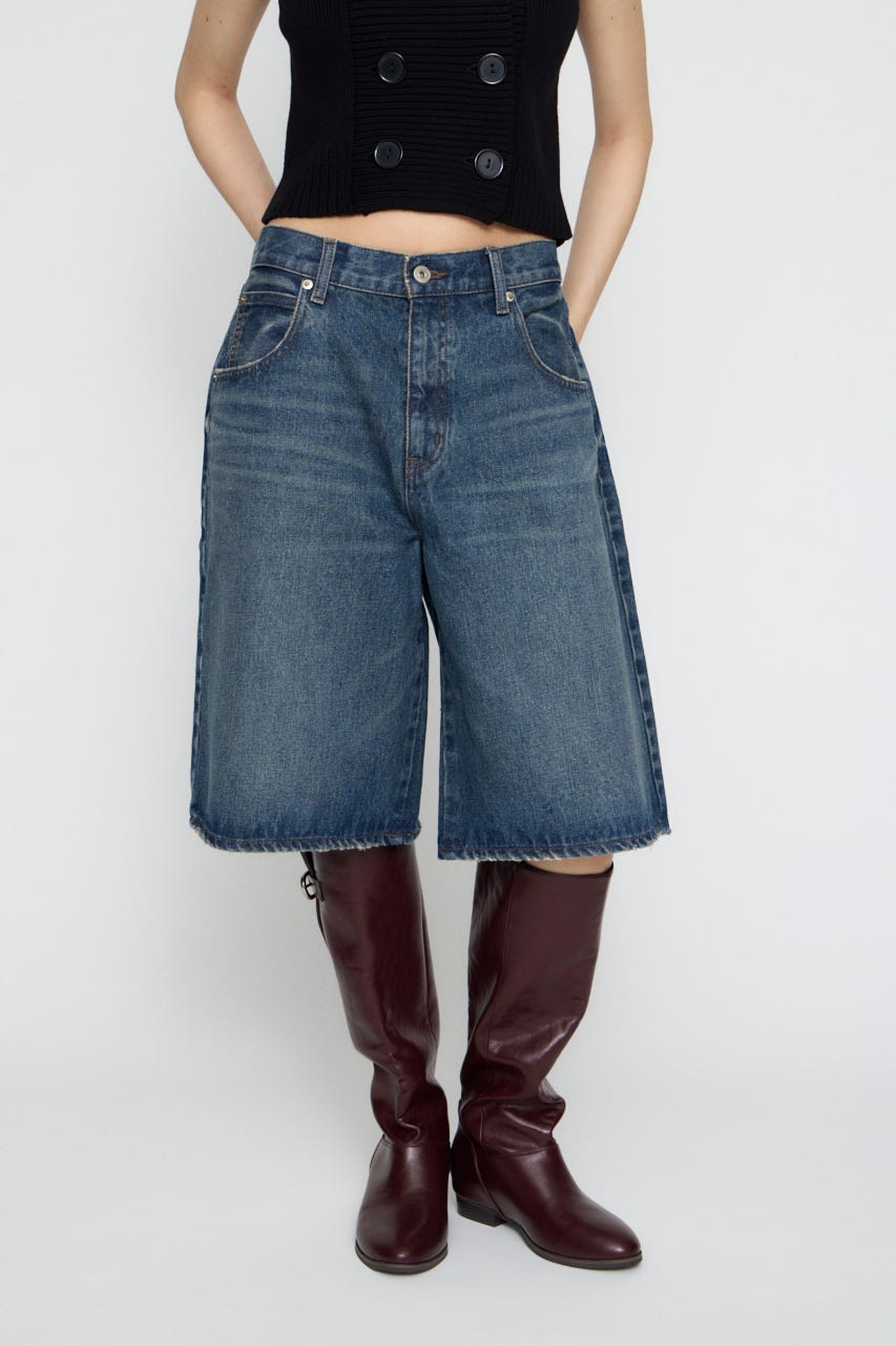 WIDE LOOSEY HALF デニム BLU XS