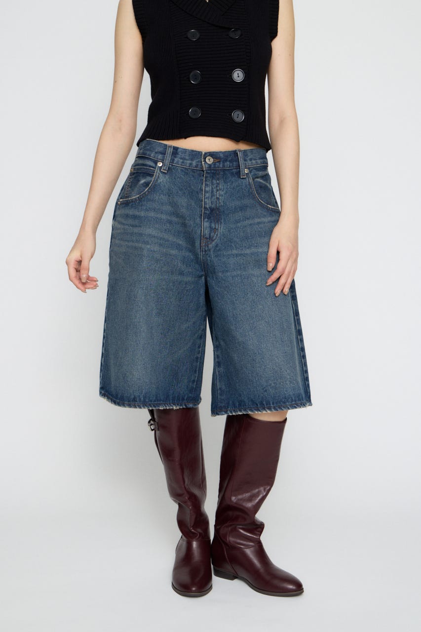 WIDE LOOSEY HALF デニム BLU XS