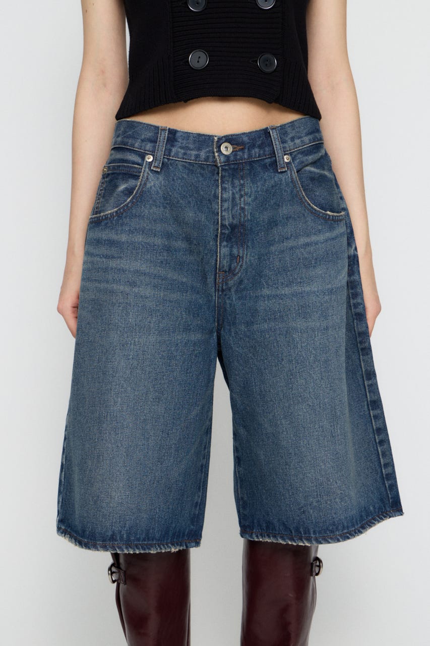 WIDE LOOSEY HALF デニム BLU XS