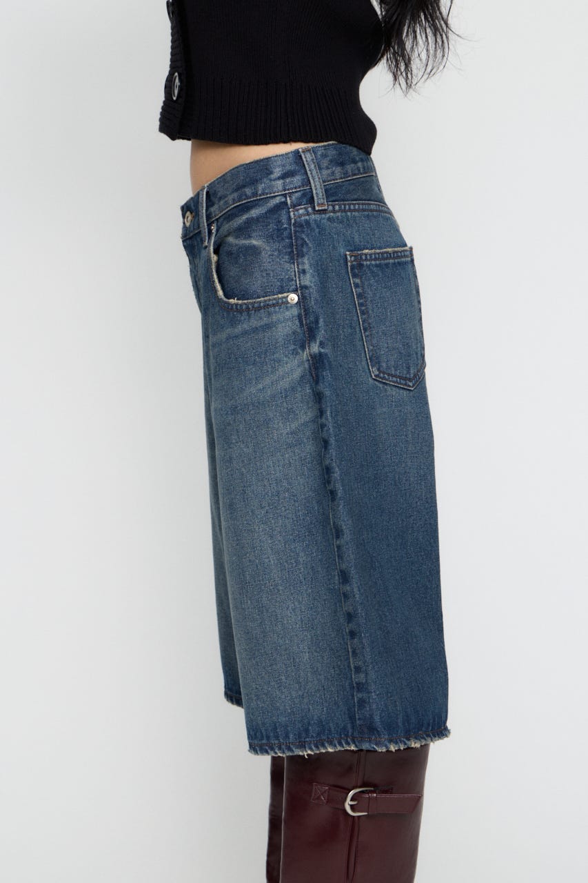 WIDE LOOSEY HALF デニム BLU XS