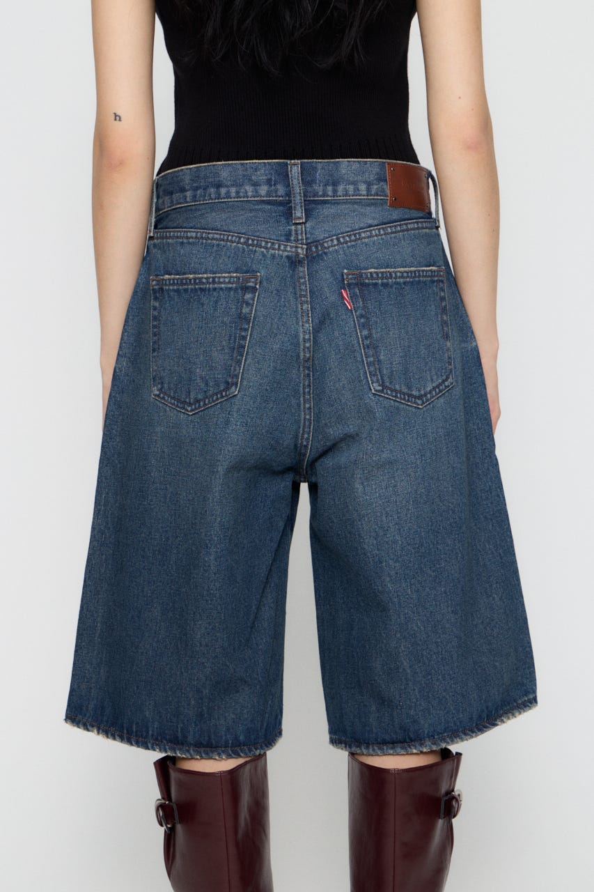 WIDE LOOSEY HALF デニム BLU XS