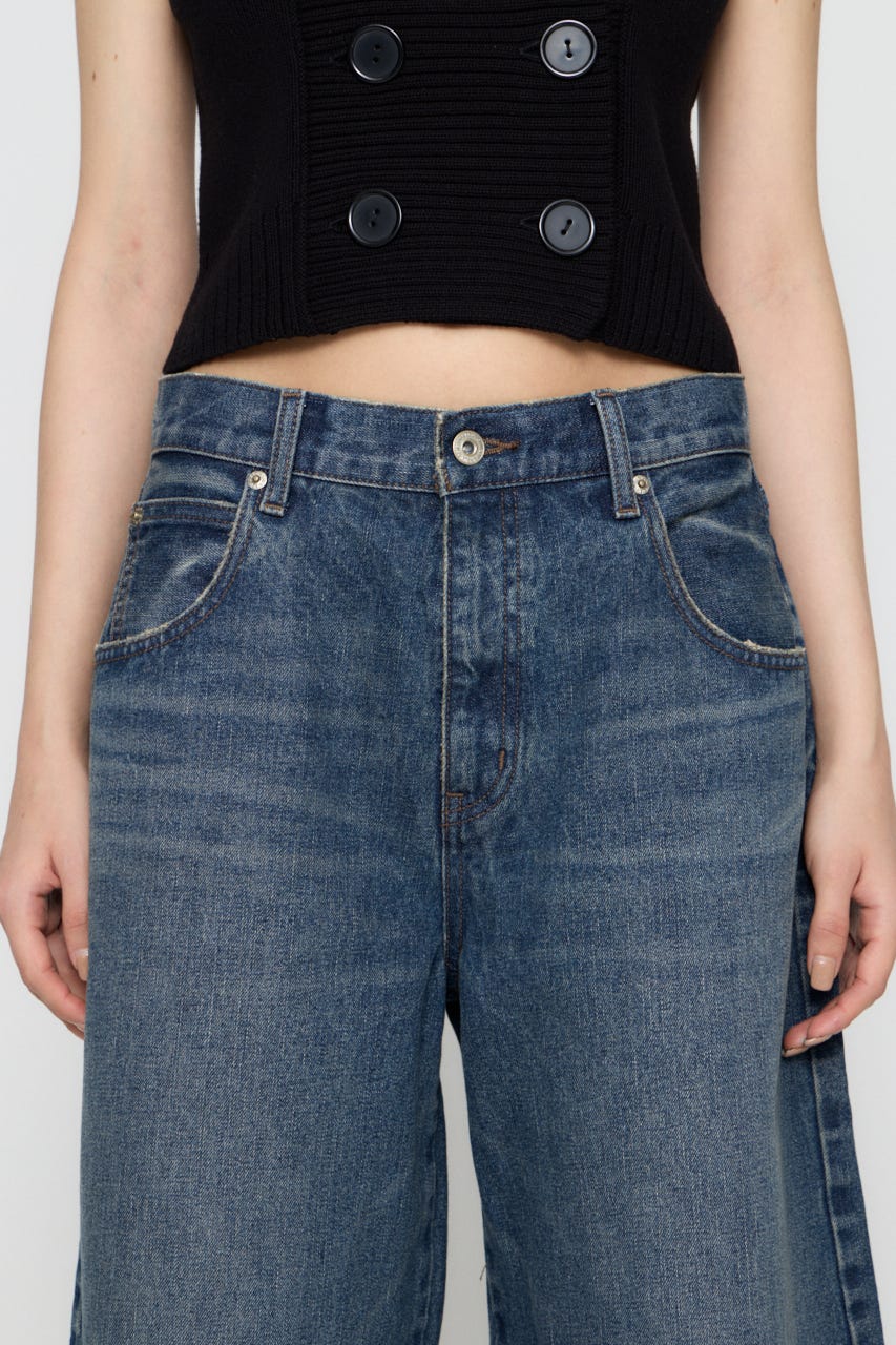 WIDE LOOSEY HALF デニム BLU XS