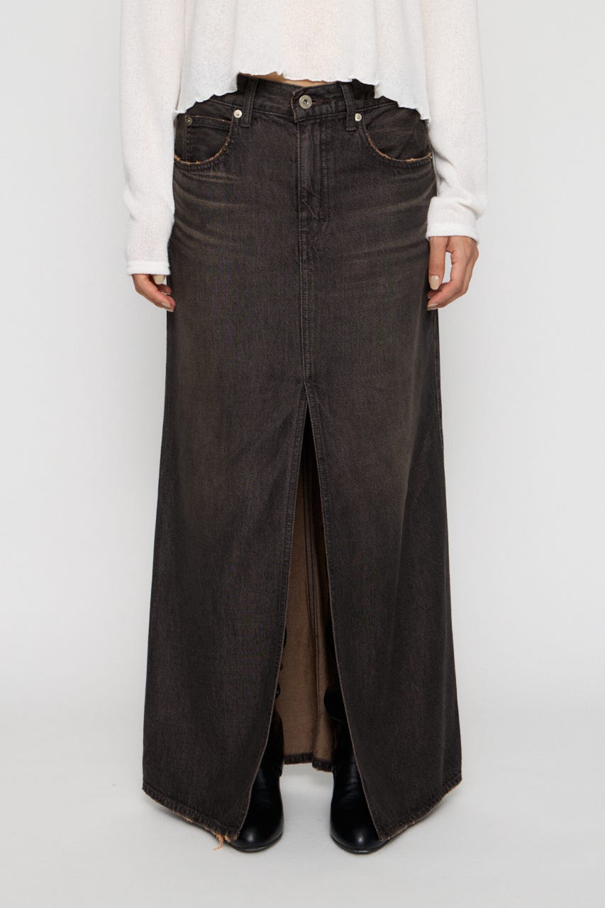 HIGH SLIT MAXI スカート BLK XS