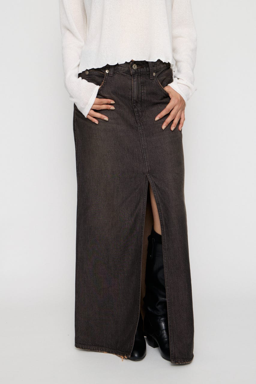 HIGH SLIT MAXI スカート BLK XS