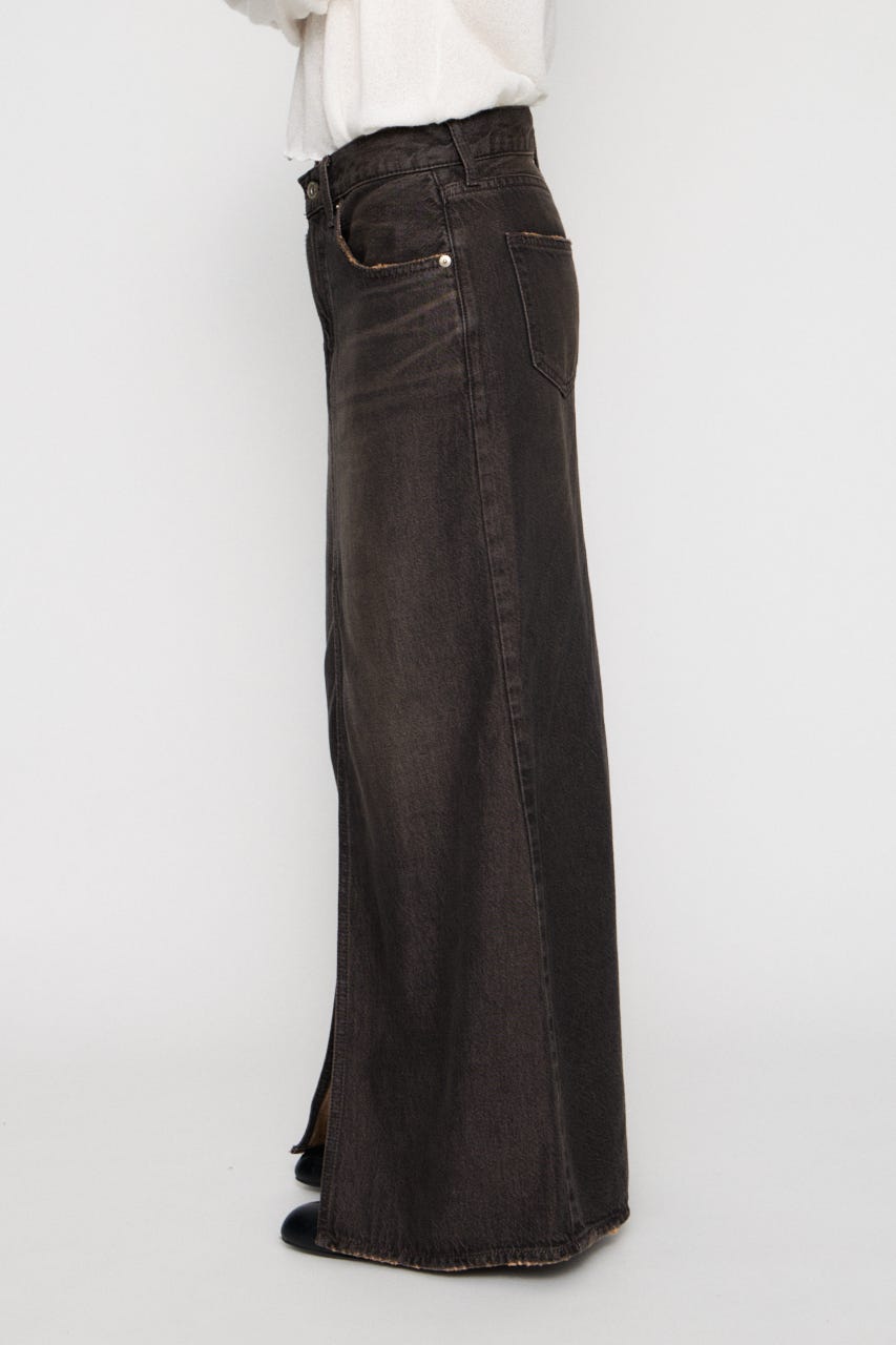 HIGH SLIT MAXI スカート BLK XS