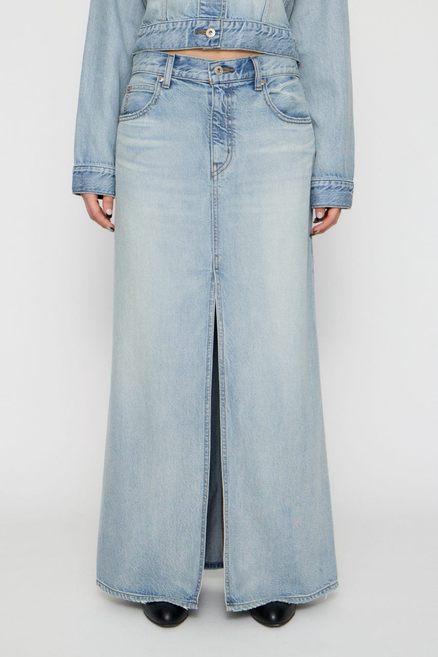 HIGH SLIT MAXI スカート L/BLU XS