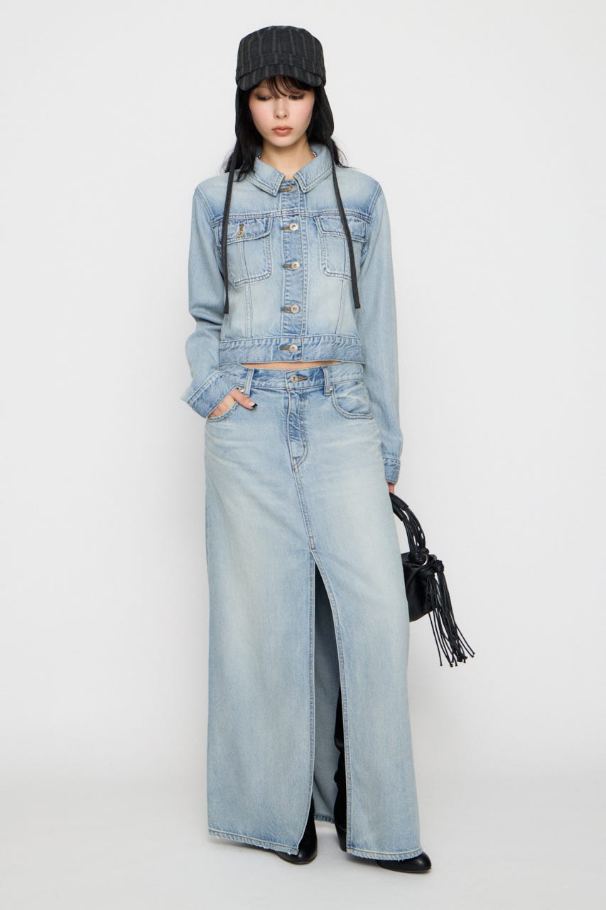 HIGH SLIT MAXI スカート L/BLU XS