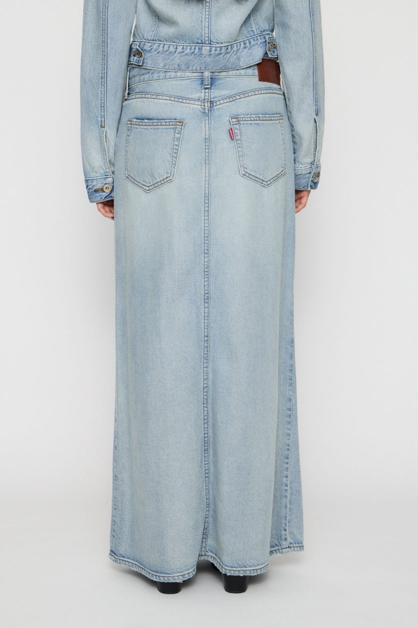 HIGH SLIT MAXI スカート L/BLU XS