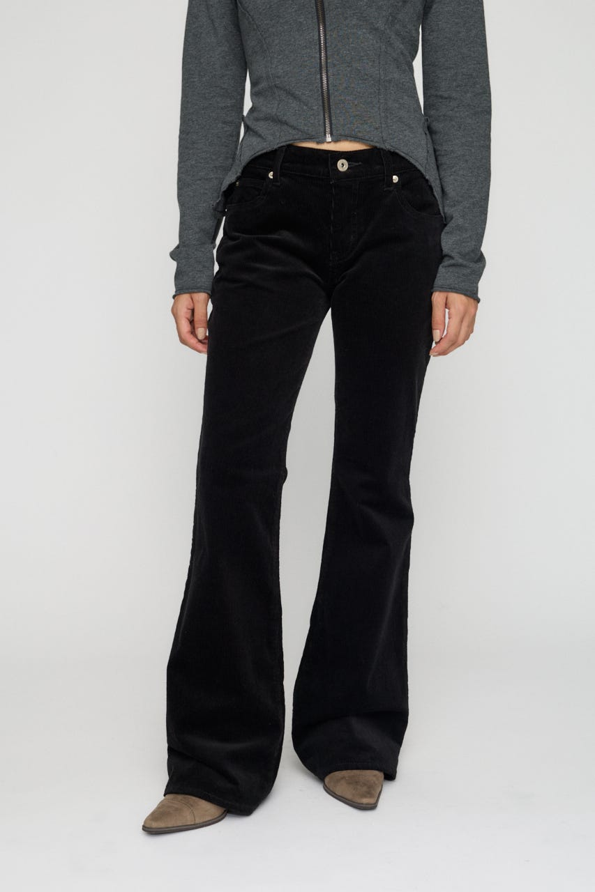CORDUROY FLARE パンツ BLK 25inch