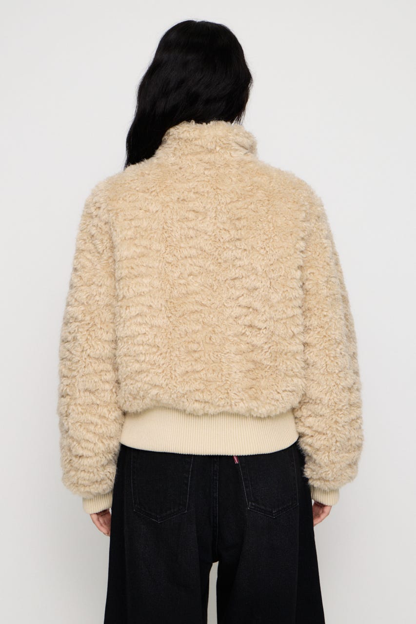 FRONT ZIP FAUX FUR ブルゾン IVOY FREE