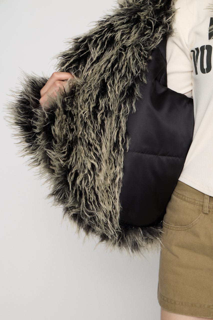FRIZZY FAUX FUR ジャケット BLK FREE