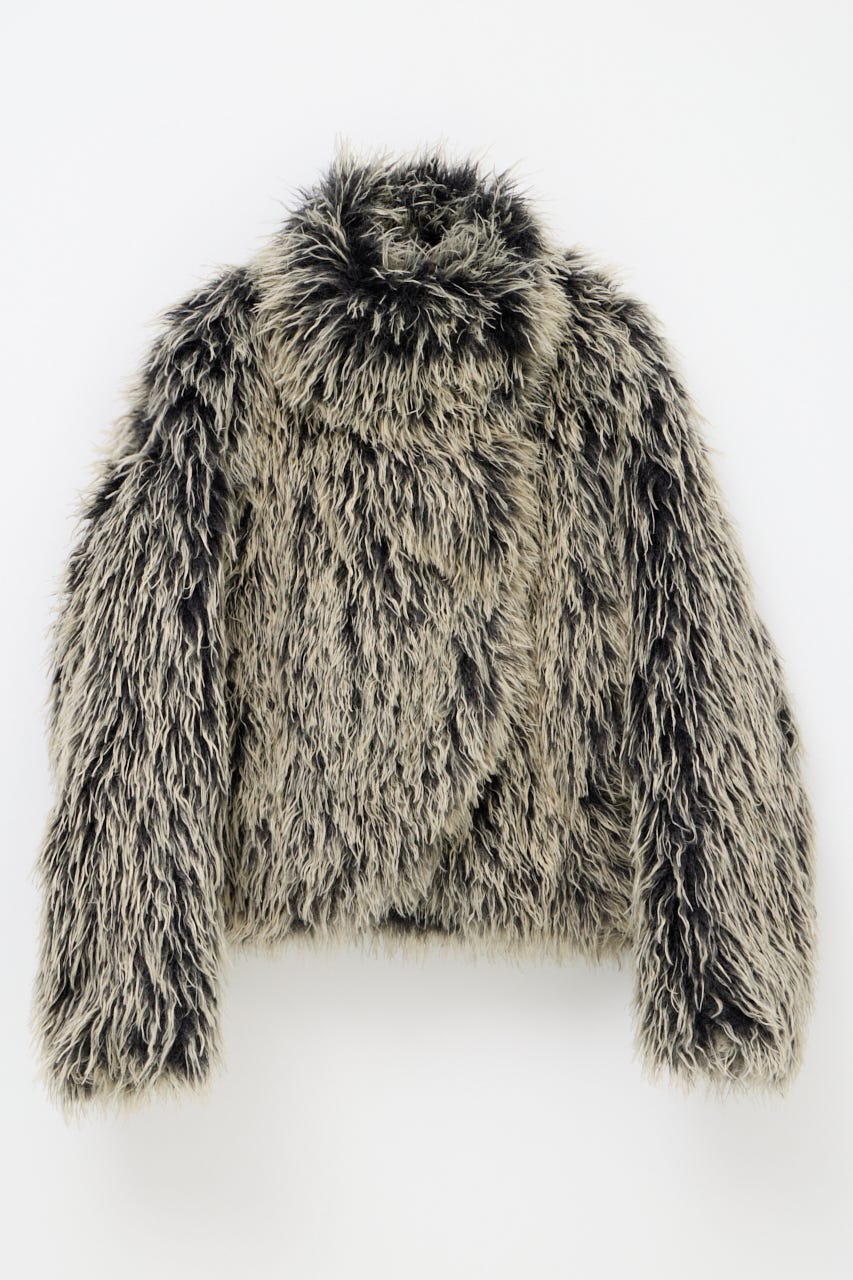 FRIZZY FAUX FUR ジャケット BLK FREE
