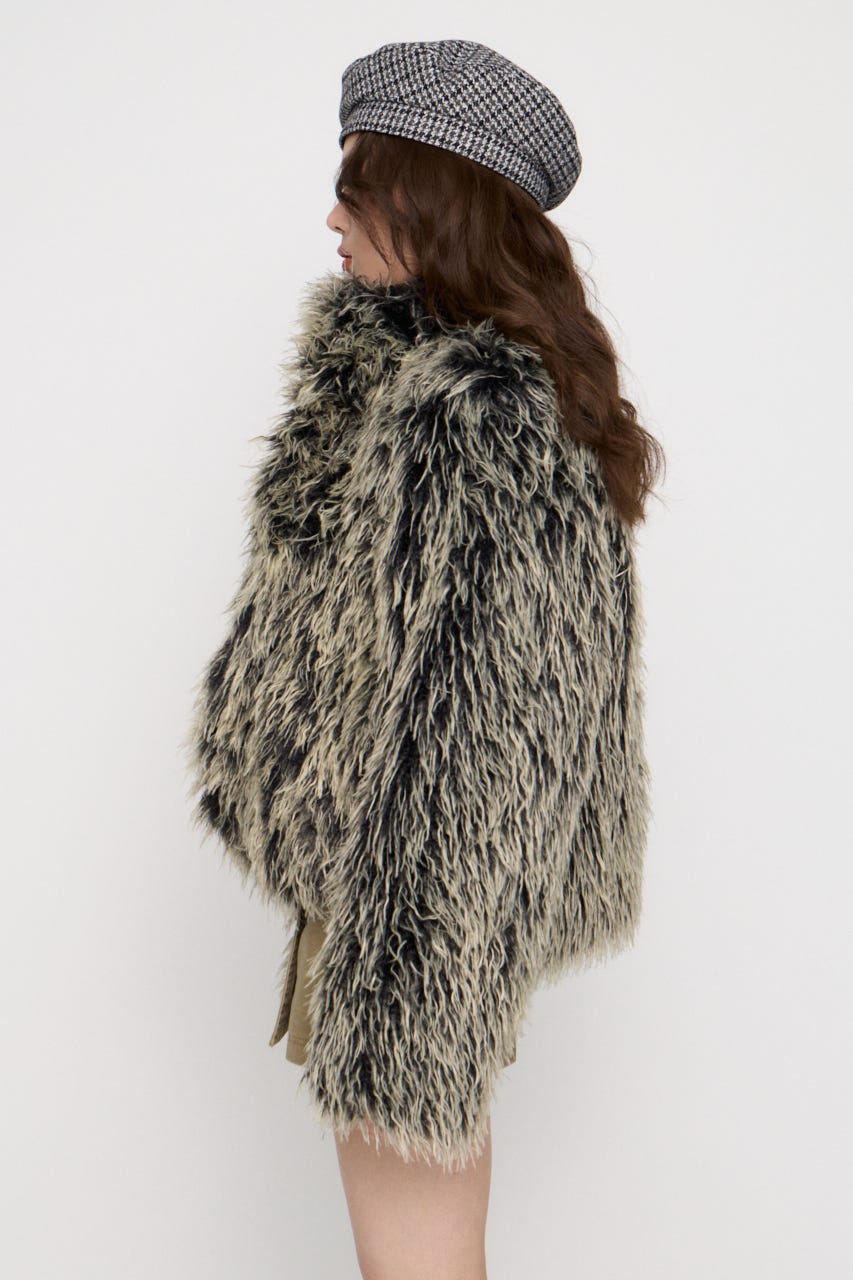 FRIZZY FAUX FUR ジャケット BLK FREE
