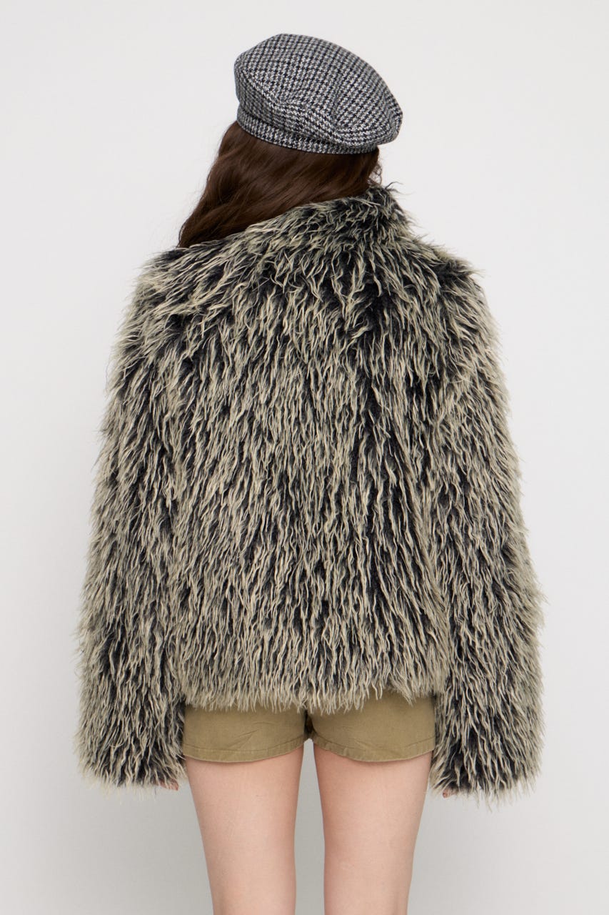 FRIZZY FAUX FUR ジャケット BLK FREE