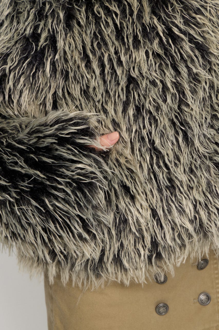 FRIZZY FAUX FUR ジャケット BLK FREE