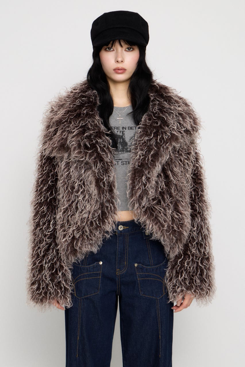 FRIZZY FAUX FUR ジャケット BRN FREE