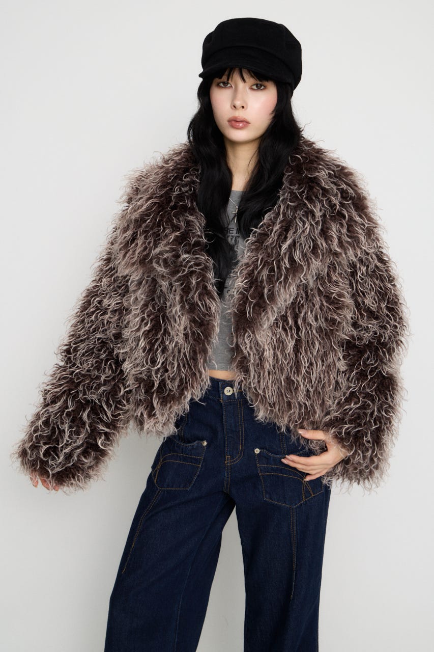 FRIZZY FAUX FUR ジャケット BRN FREE