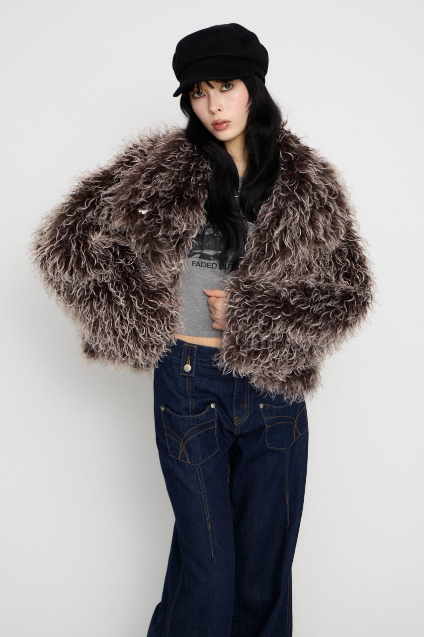 FRIZZY FAUX FUR ジャケット BRN FREE