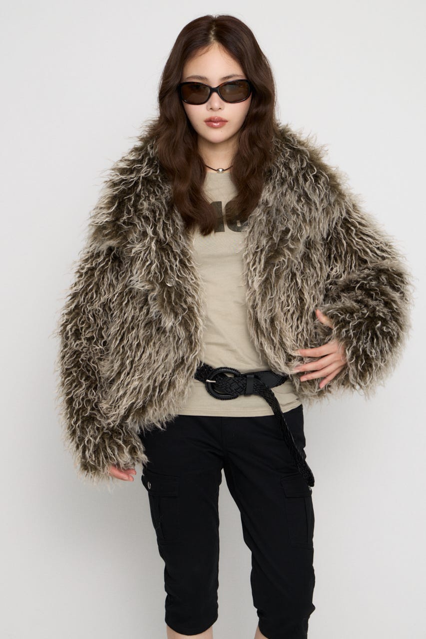 FRIZZY FAUX FUR ジャケット KHA FREE