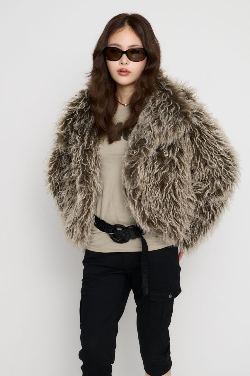 FRIZZY FAUX FUR ジャケット KHA FREE