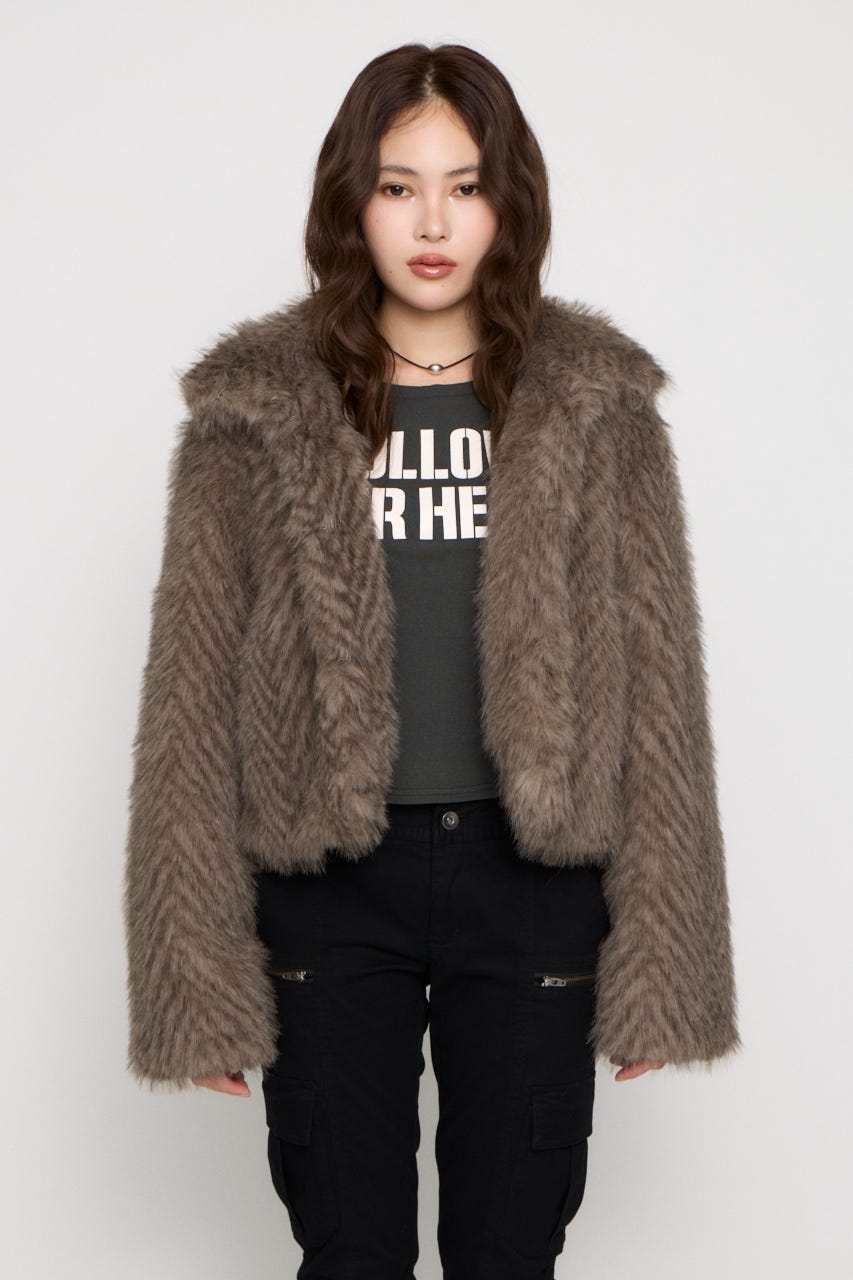 STANDARD FAUX FUR ジャケット BEG FREE