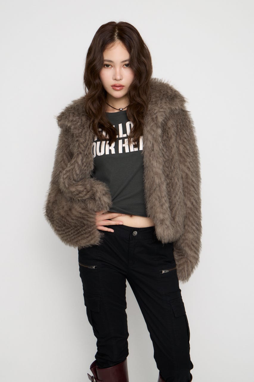 STANDARD FAUX FUR ジャケット BEG FREE