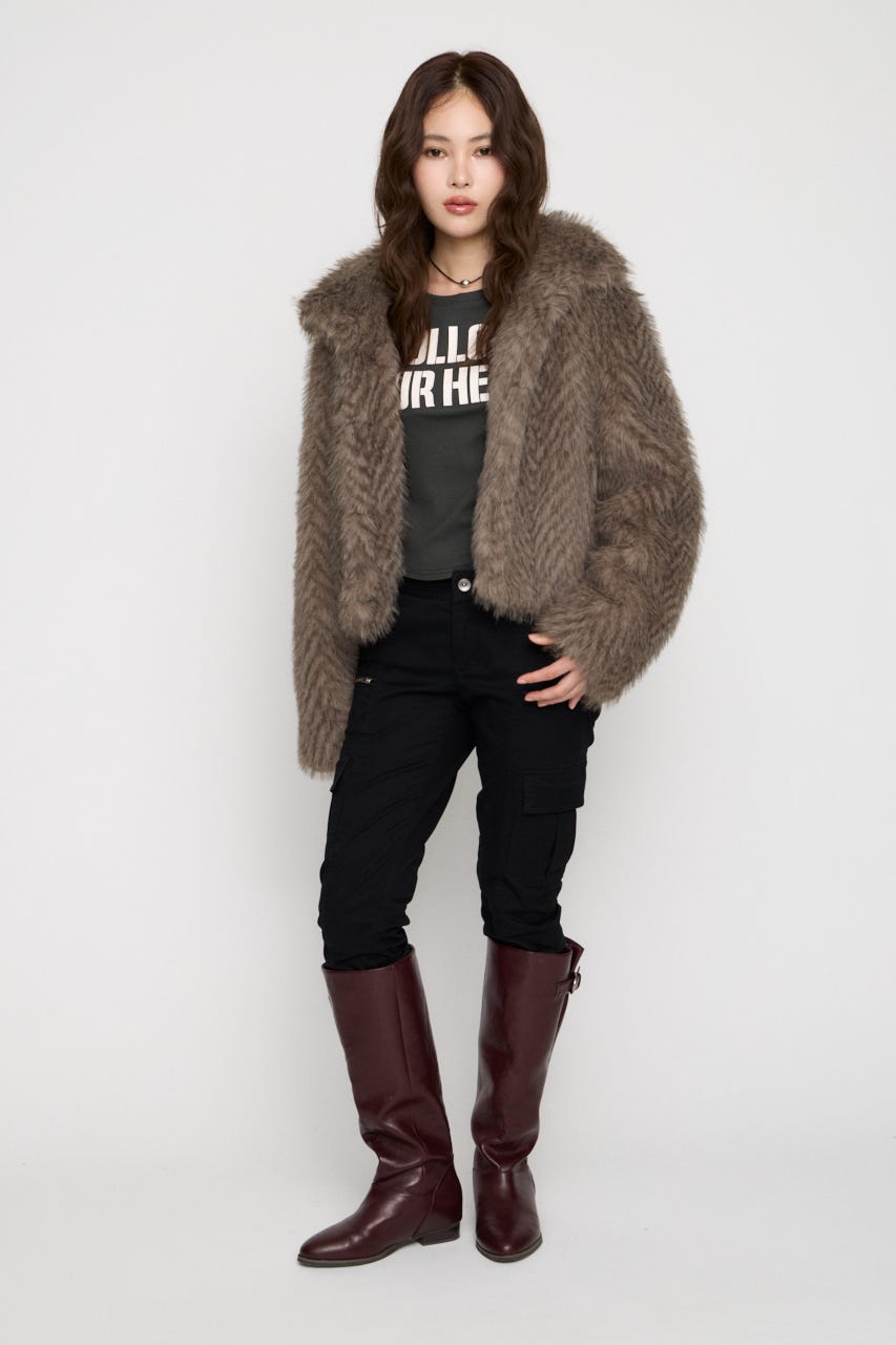 STANDARD FAUX FUR ジャケット BEG FREE