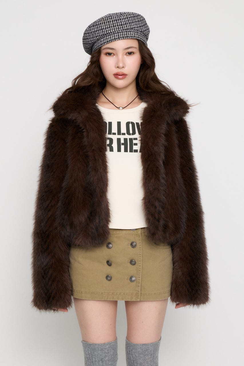 STANDARD FAUX FUR ジャケット BRN FREE