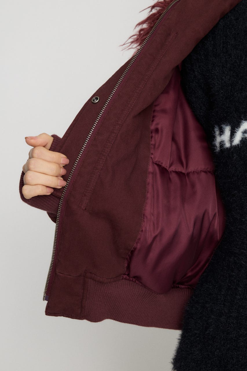 2WAY FAUX FUR COTTON ブルゾン D/RED FREE