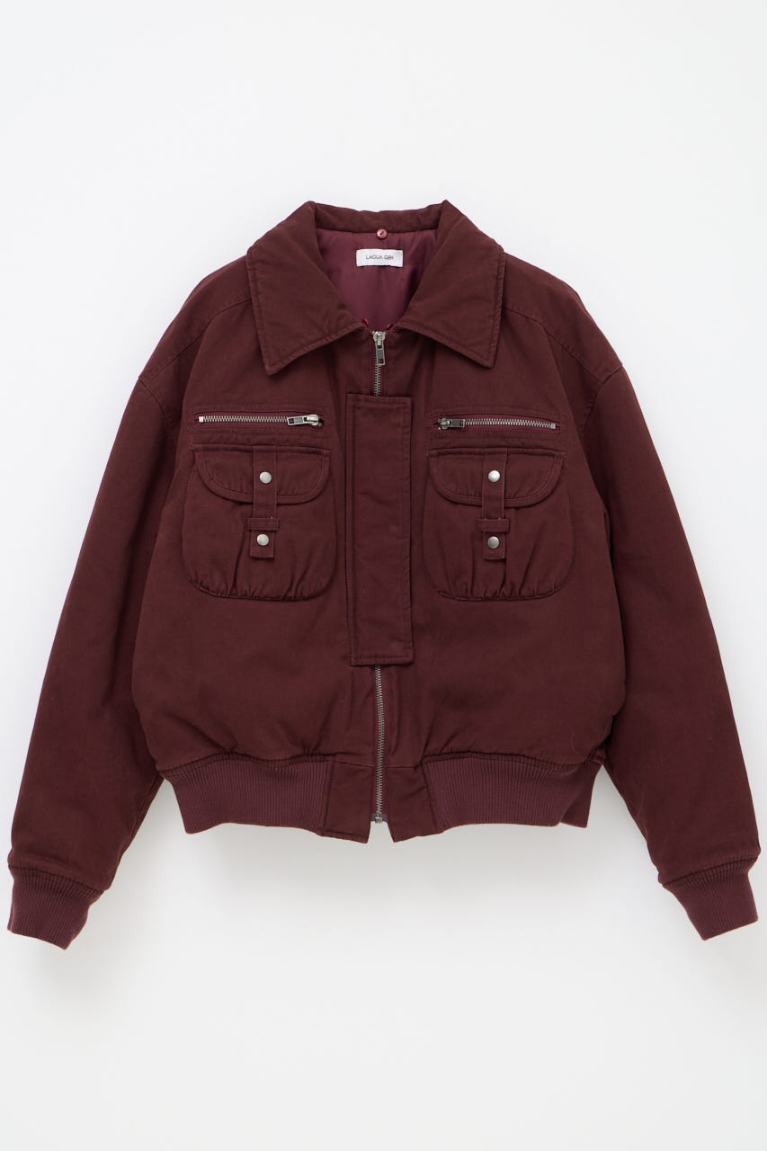 2WAY FAUX FUR COTTON ブルゾン D/RED FREE