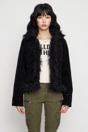 CORDUROY EDGE FAUX FUR ジャケット