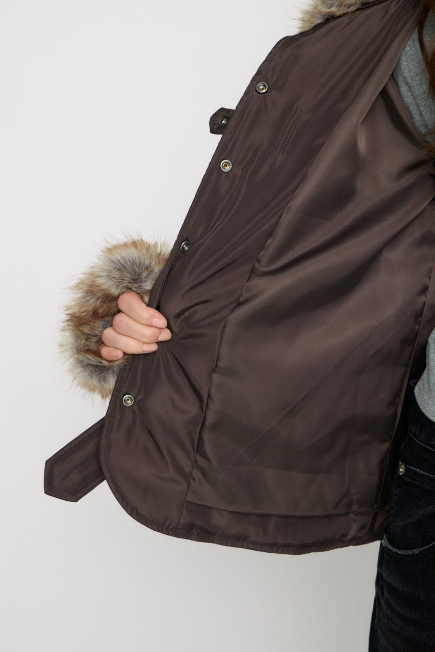 FAUX FUR POINT JOCKEY ジャケット BRN FREE