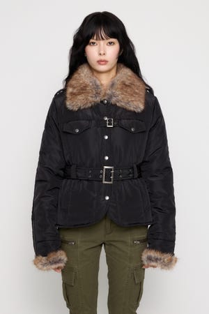 FAUX FUR POINT JOCKEY ジャケット
