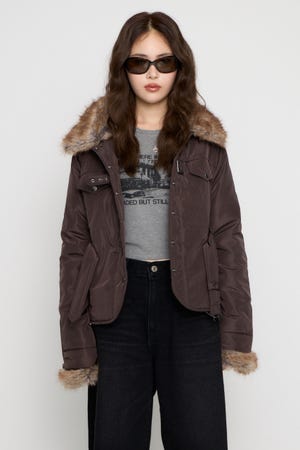 FAUX FUR POINT JOCKEY ジャケット