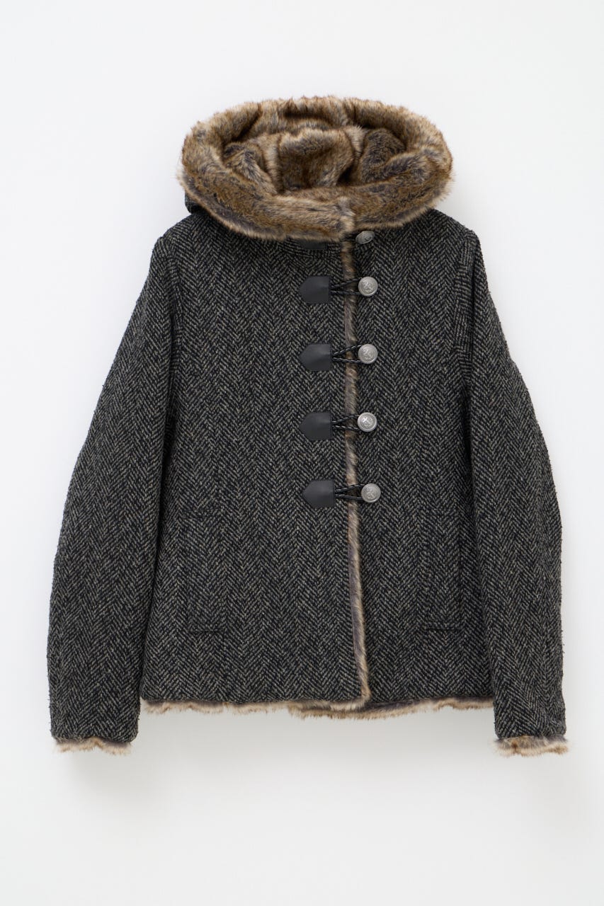 TWEED LIKE HOODIE ジャケット BLK FREE