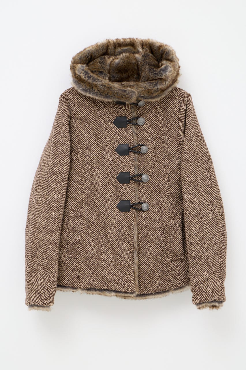 TWEED LIKE HOODIE ジャケット BRN FREE