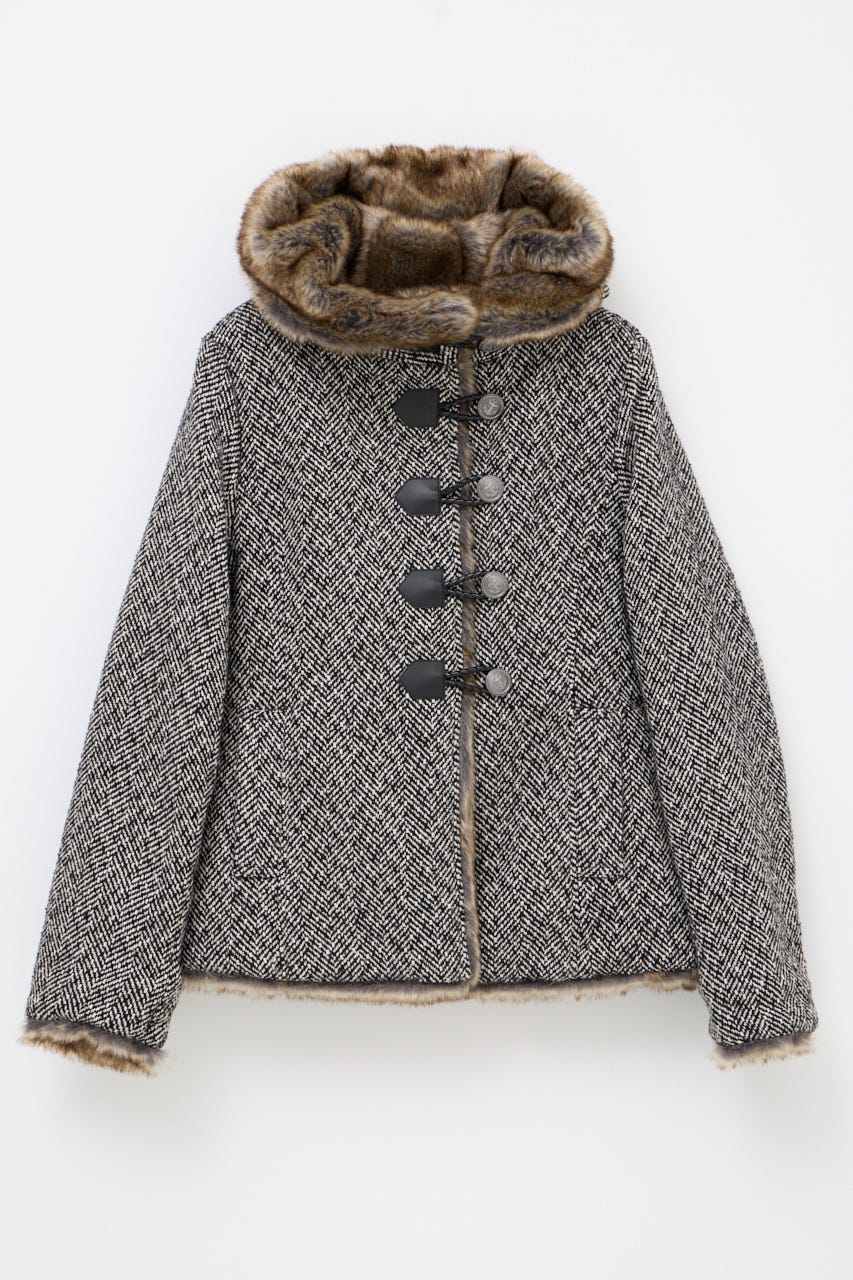 TWEED LIKE HOODIE ジャケット GRY FREE