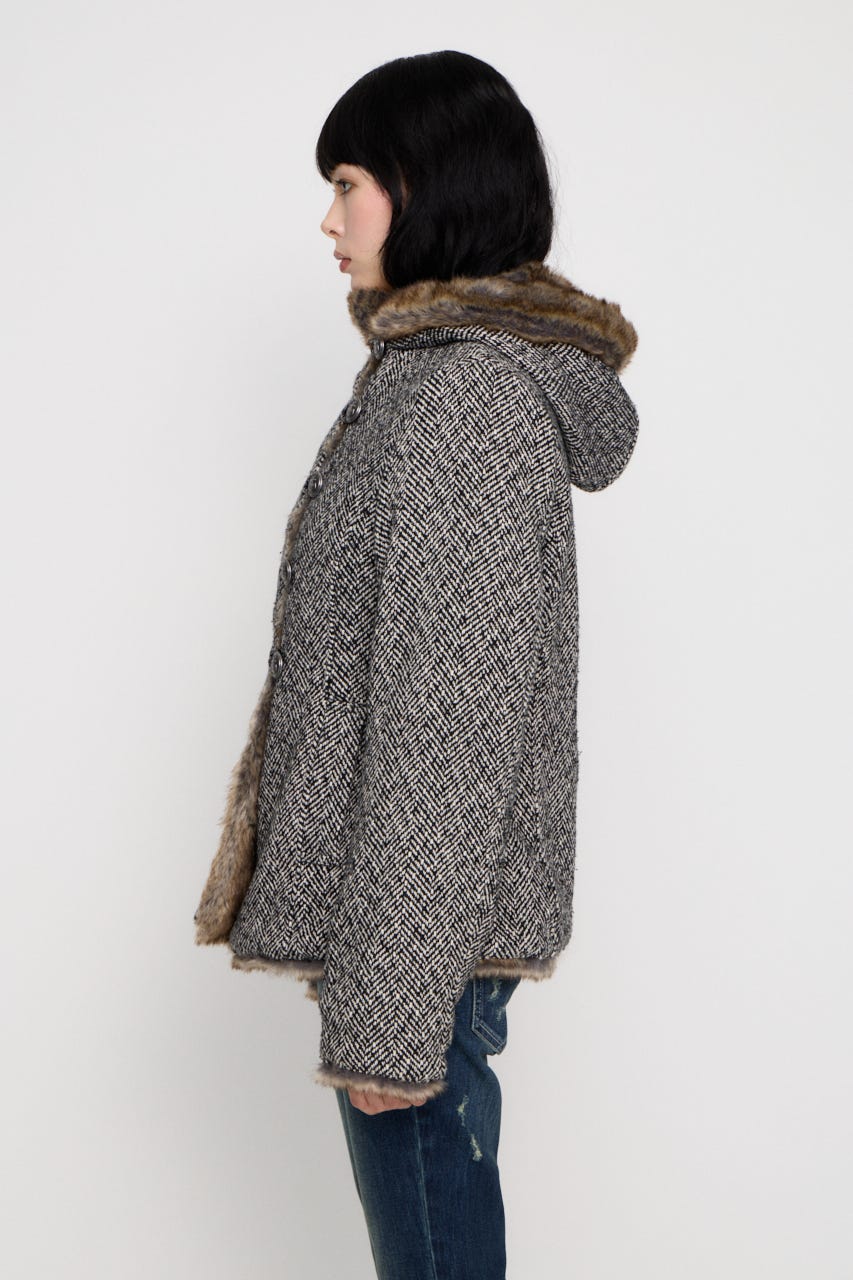 TWEED LIKE HOODIE ジャケット GRY FREE